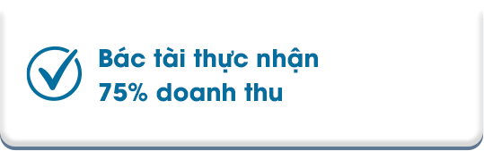 Bác tài thực nhận 75% doanh thu